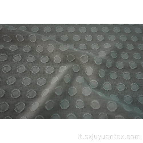 Tessuto jacquard con clip in poliestere a pois bruciato